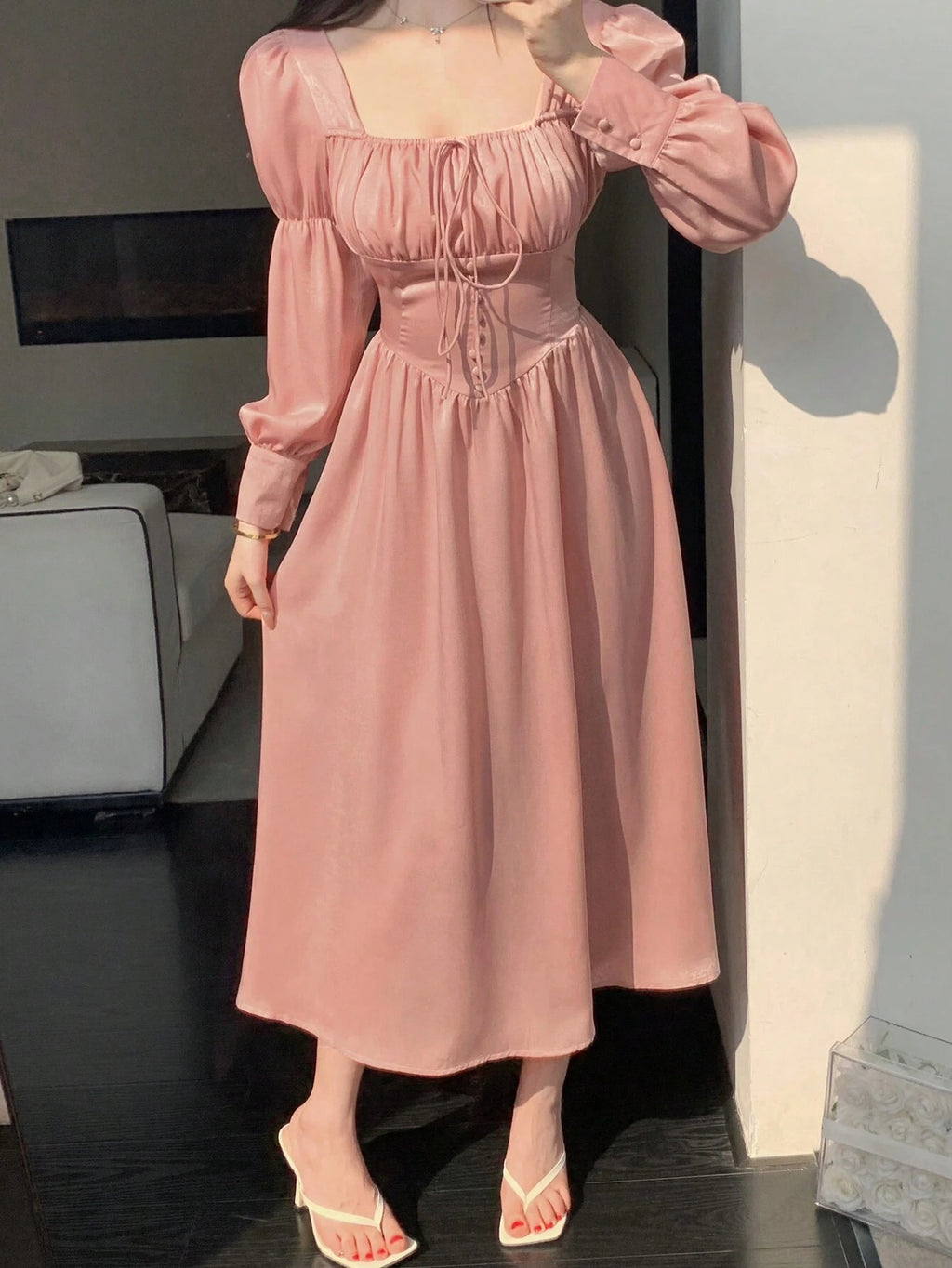 💖 Robe élégante femme ✨ style laitière pour sortie
