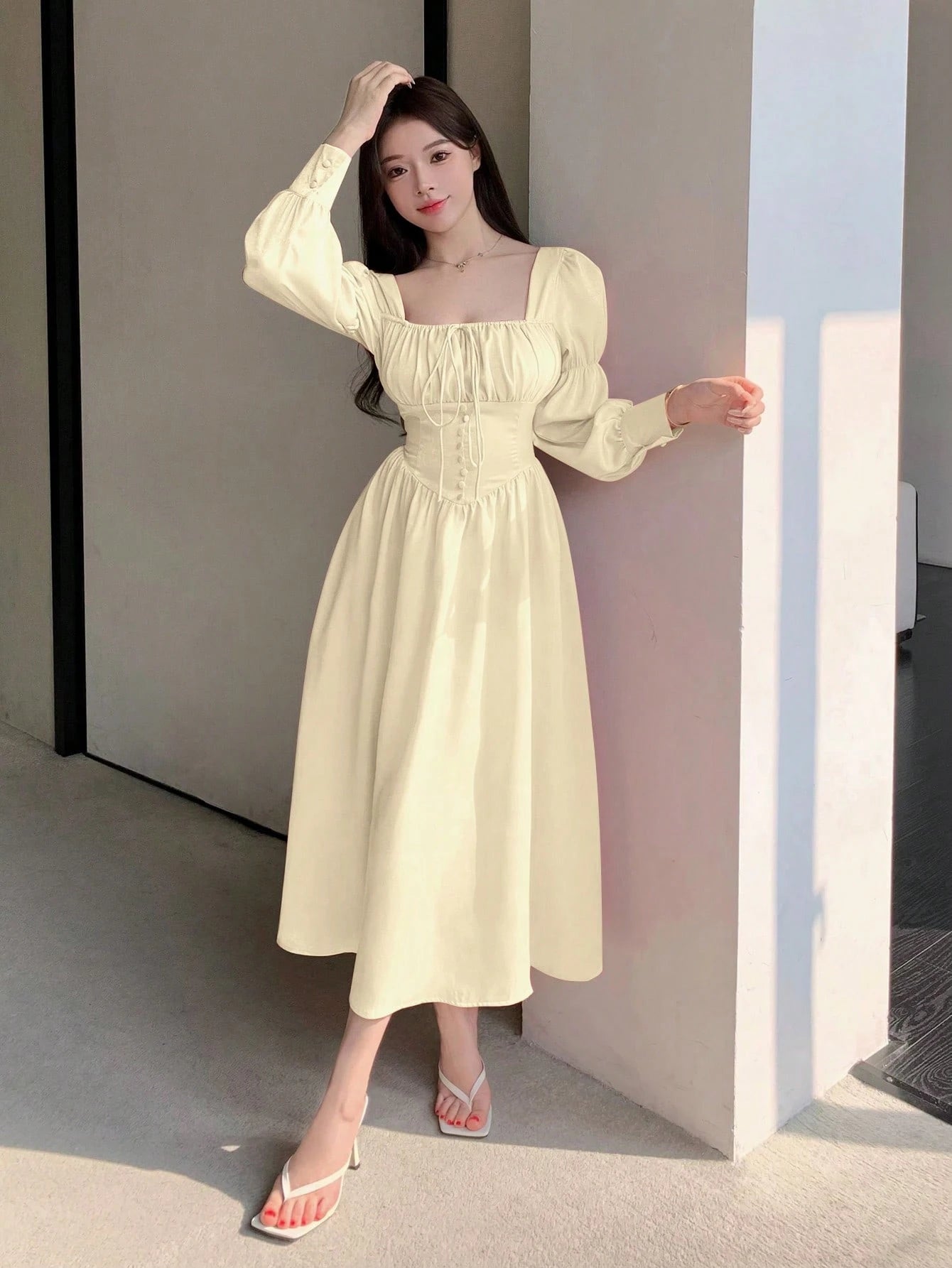 💖 Robe élégante femme ✨ style laitière pour sortie