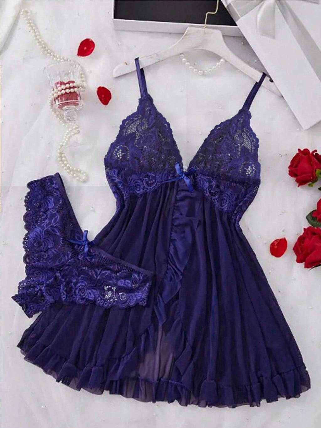 ❤️ Lingerie femme nuisette sexy en résille 👙