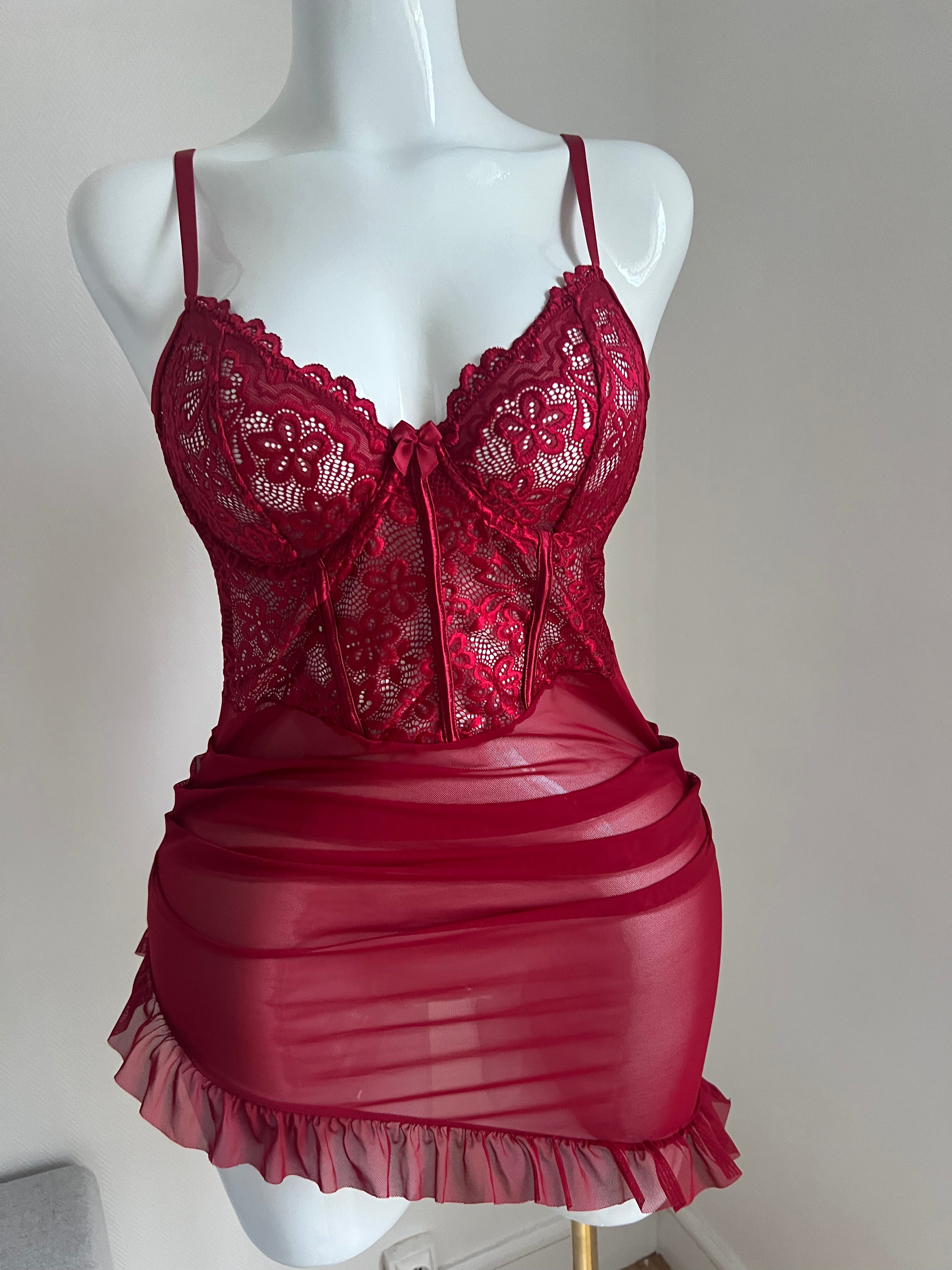 ❤️ Lingerie rouge sexy & élégante 💋