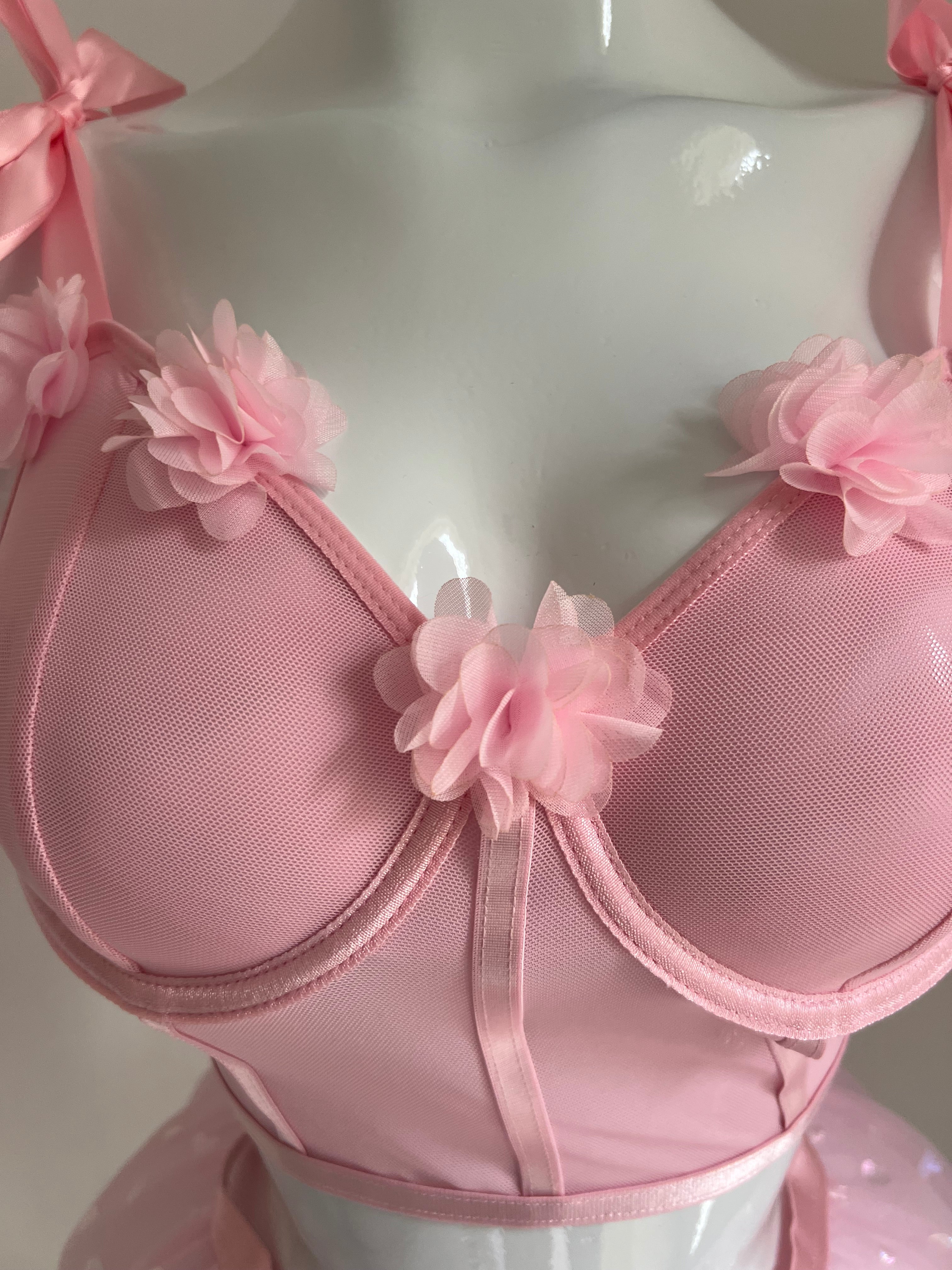 💗 Lingerie rose douce & romantique 🎀