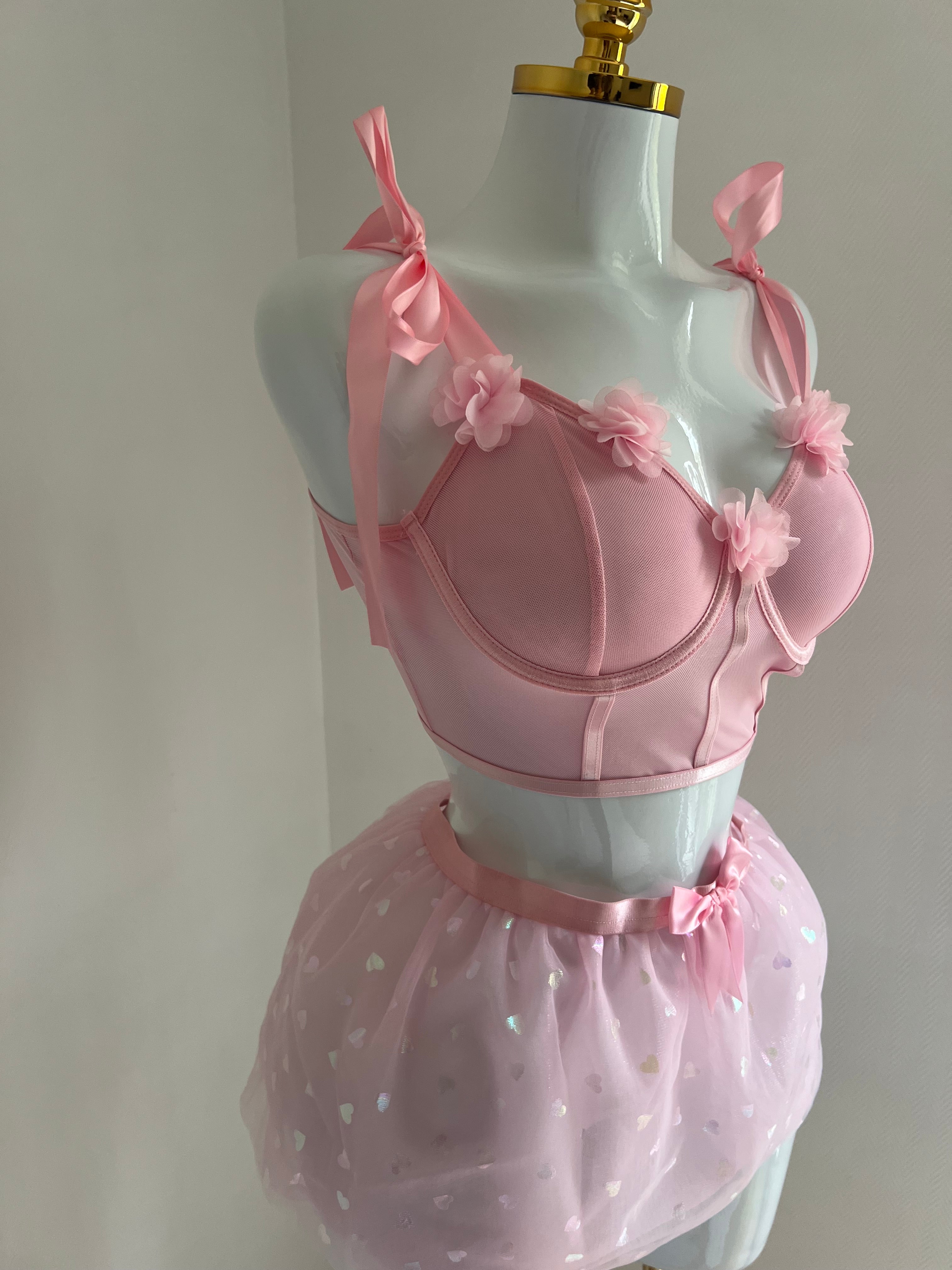 💗 Lingerie rose douce & romantique 🎀