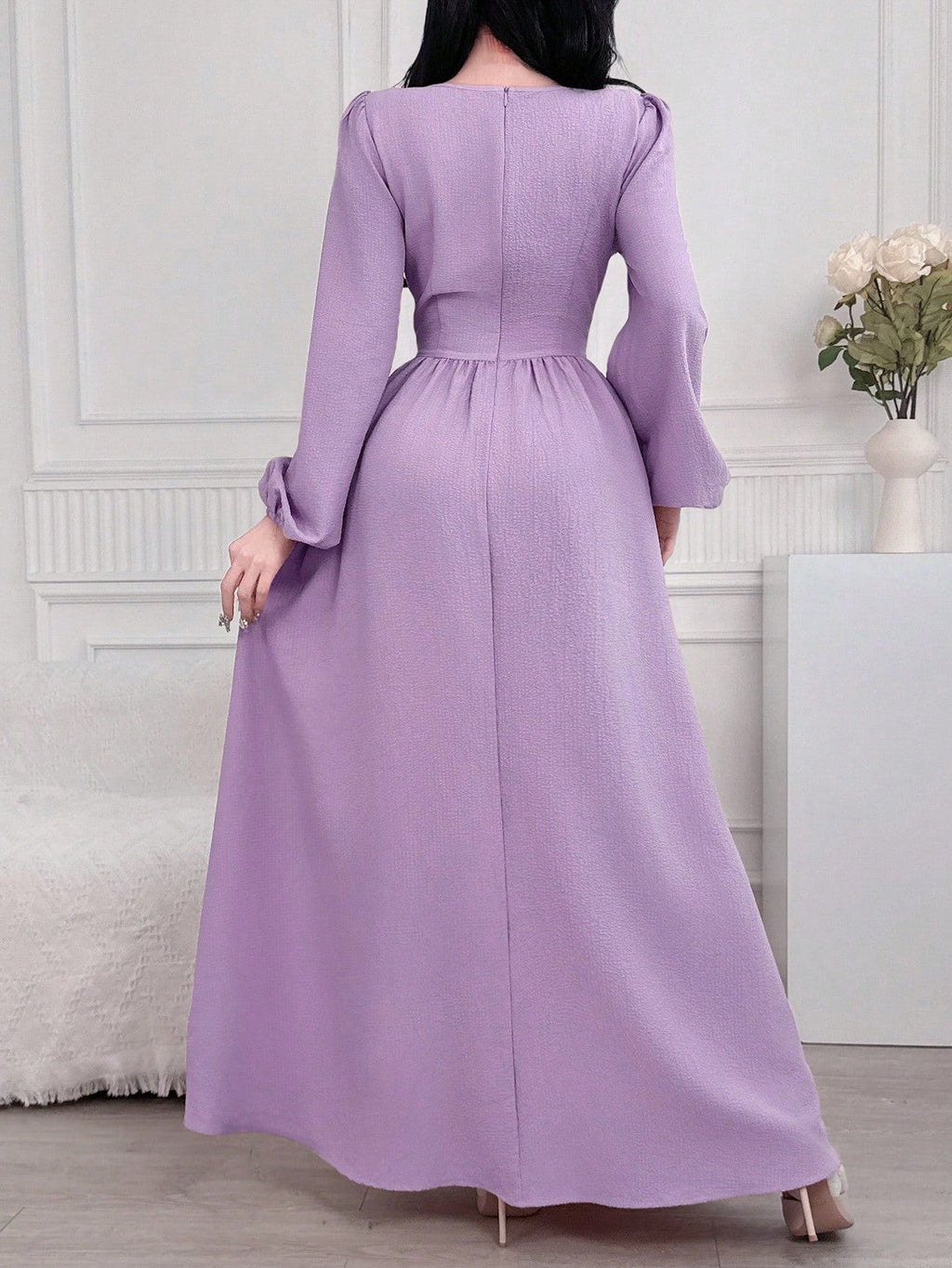 👗 Robe femme 🌸 manches longues taille haute