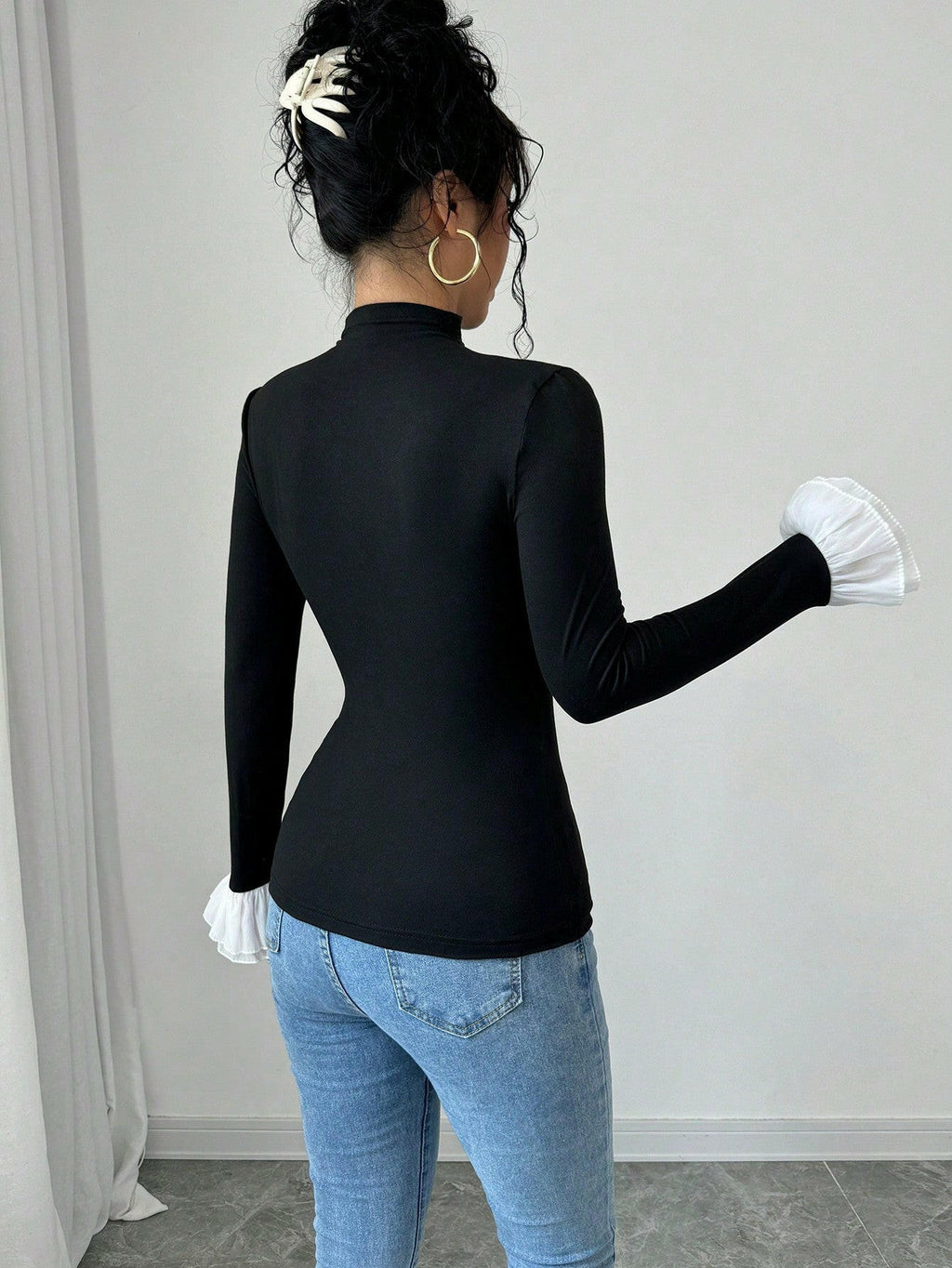 🖤 Chemise femme noire manches longues 🤍