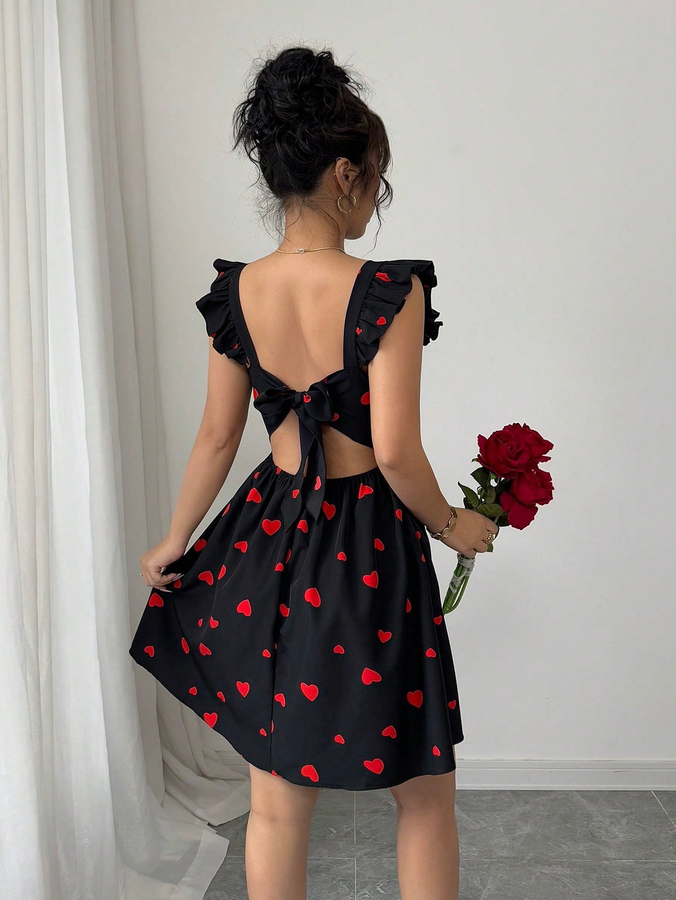 👗 Robe courte femme avec dessin cœur ❤️