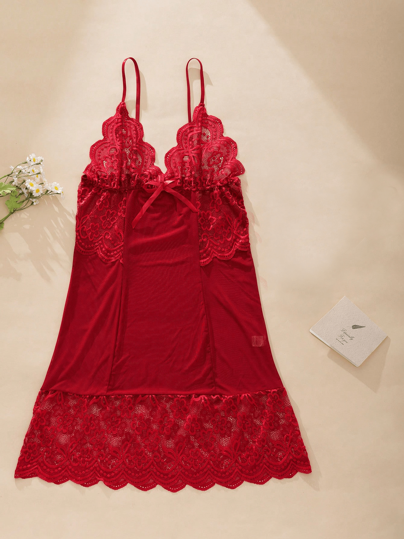 Robe femme à col V profond, nœud décoratif, bretelles sexy