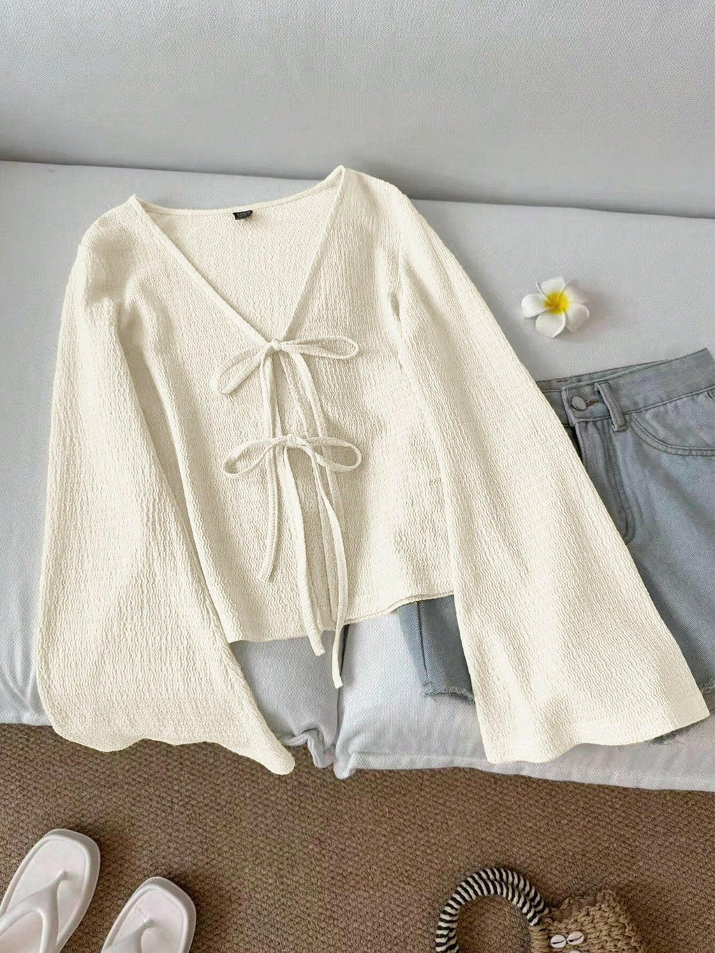 🤍 Blouse femme blanche 🎀 manches larges 💖