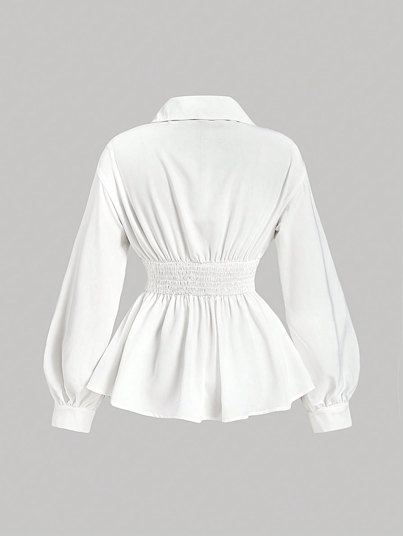 🤍 Chemise blanche à manches bouffantes élégantes ✨  Coupe cintrée & fluide pour un look chic et féminin 💫