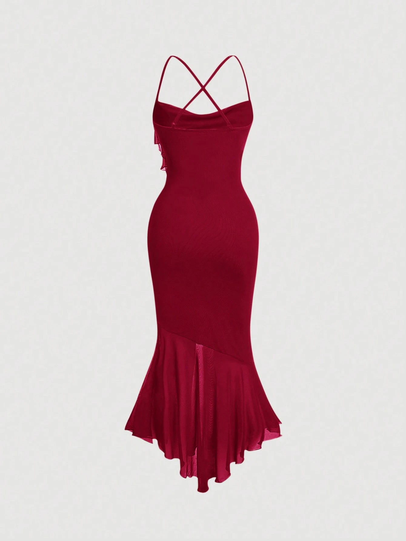 QUEEN MOD Robe Asymétrique À Queue De Poisson Et À Col Asymétrique Pour Femmes