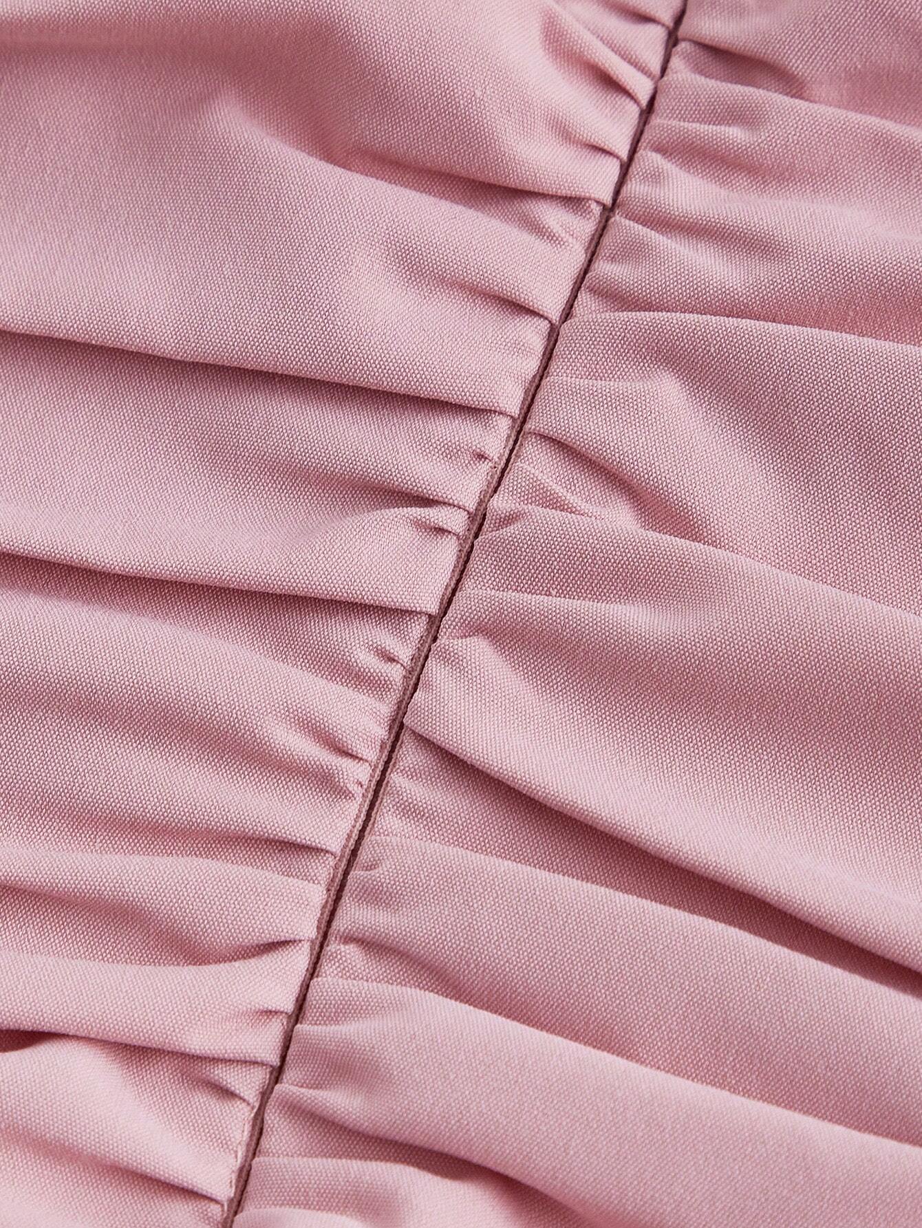 QUEEN MOD Robe plissée unie avec attache latérale en croix, pour un rendez-vous, un brunch ou un anniversaire