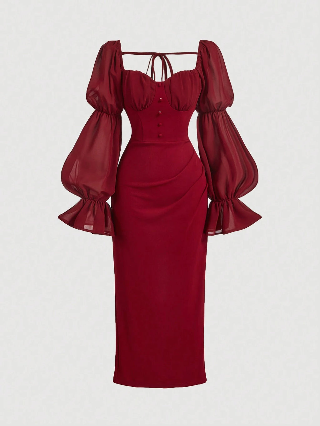 👗 Robe longue femme 💖 vintage abricot romantique