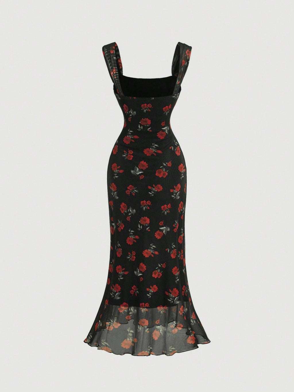 🌸 Robe femme floral rétro mi-longue – sexy & élégante 💕