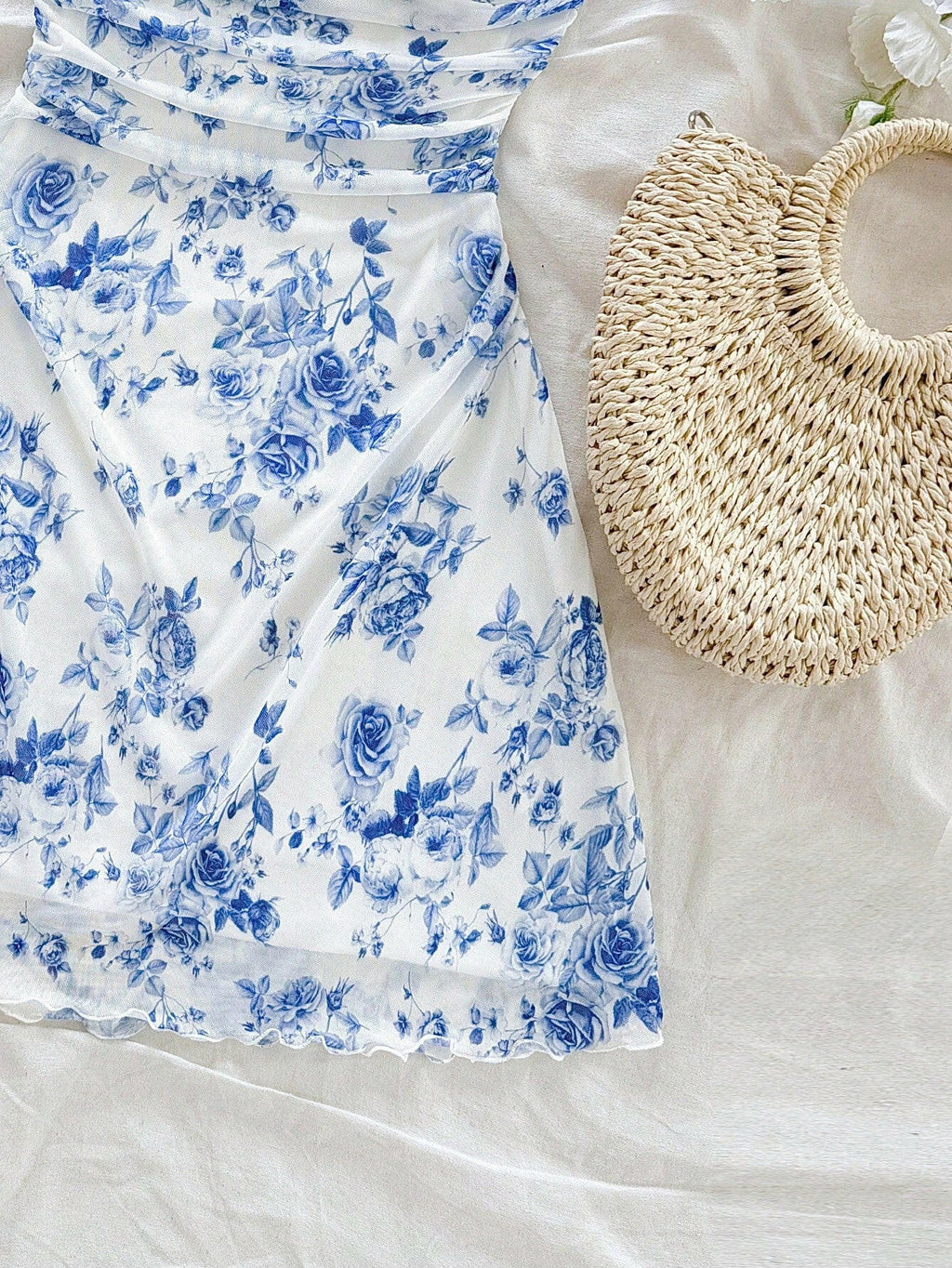 👗 Robe mini femme fleurs roses 🌸 dos nu